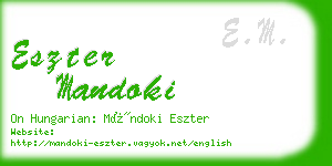 eszter mandoki business card